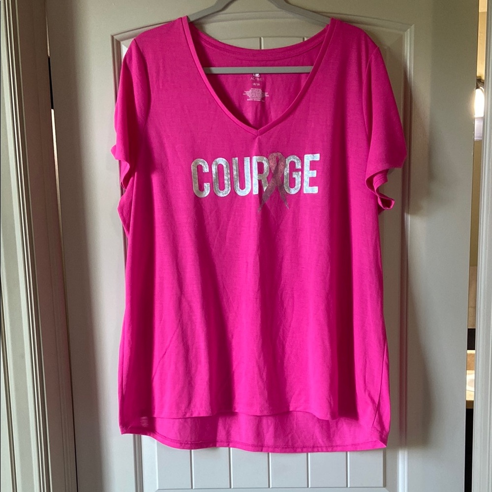 💙2/$5 Breast Cancer Awareness V Neck